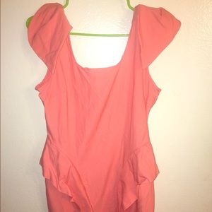 Salmon colored fashion dress